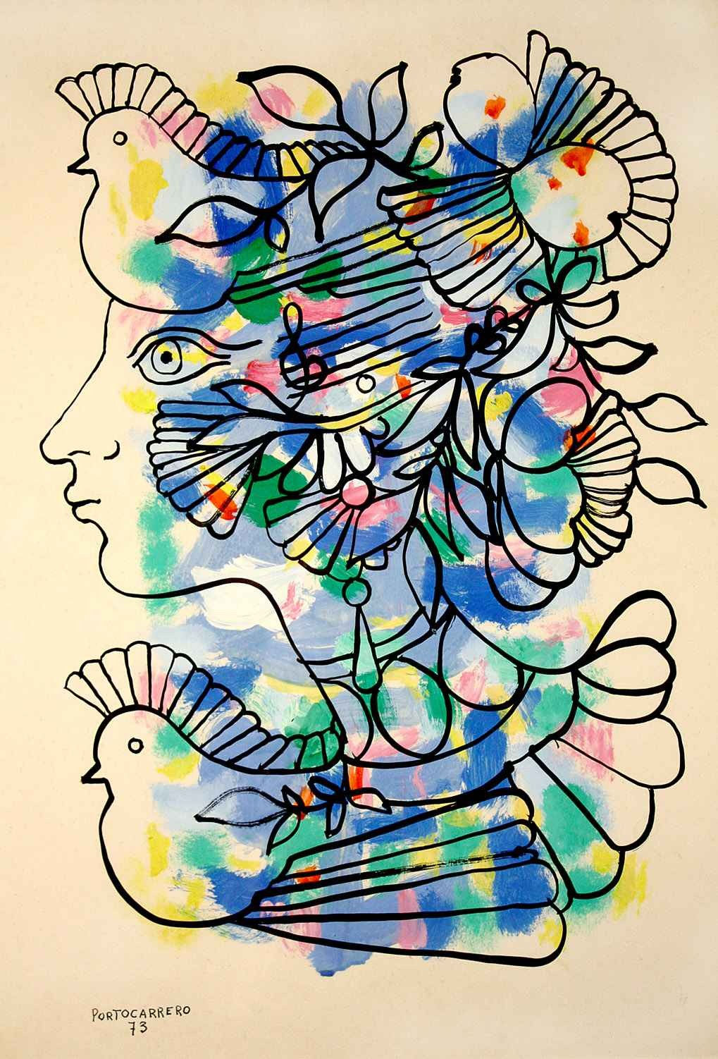 Rene Portocarrero, Flora with Music (1973), 1973