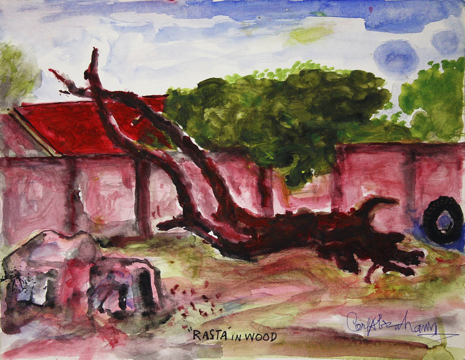 Carl Abrahams, Rasta in Wood, N.D.