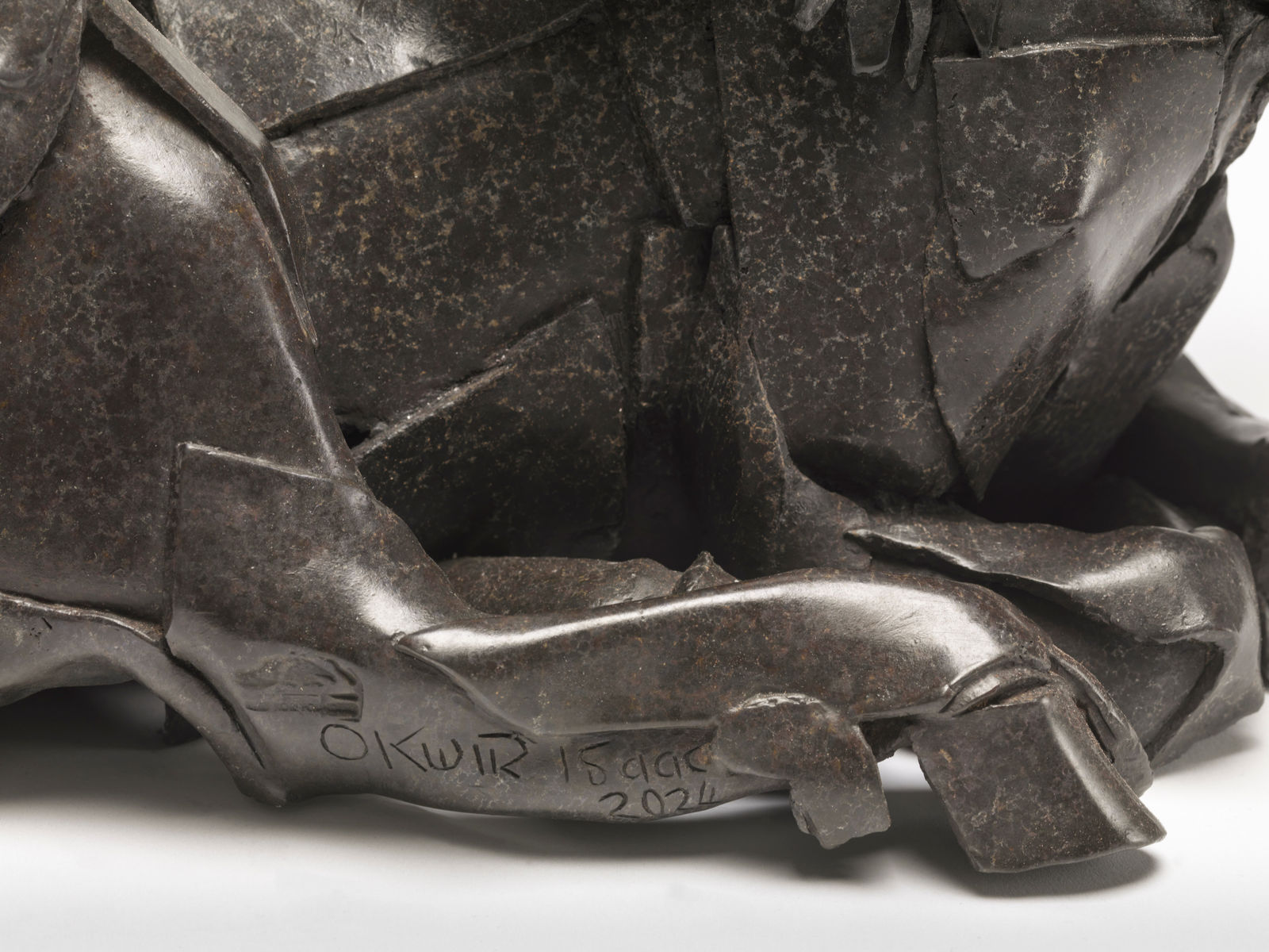 Isaac Okwir, Buffalo with Egrets & Oxpecker, 2024