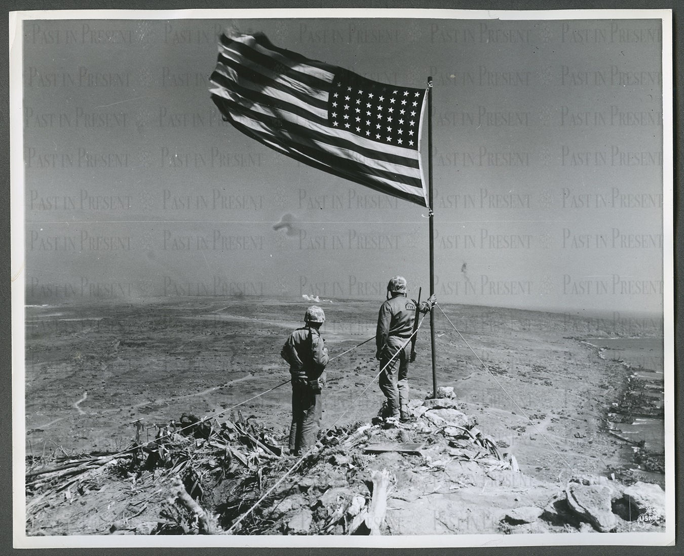 Mark Kaufman, "From the crest of Mount Suribachi" Iconic Moment Flag Raising On Iwo Jima, 25th February, 1945