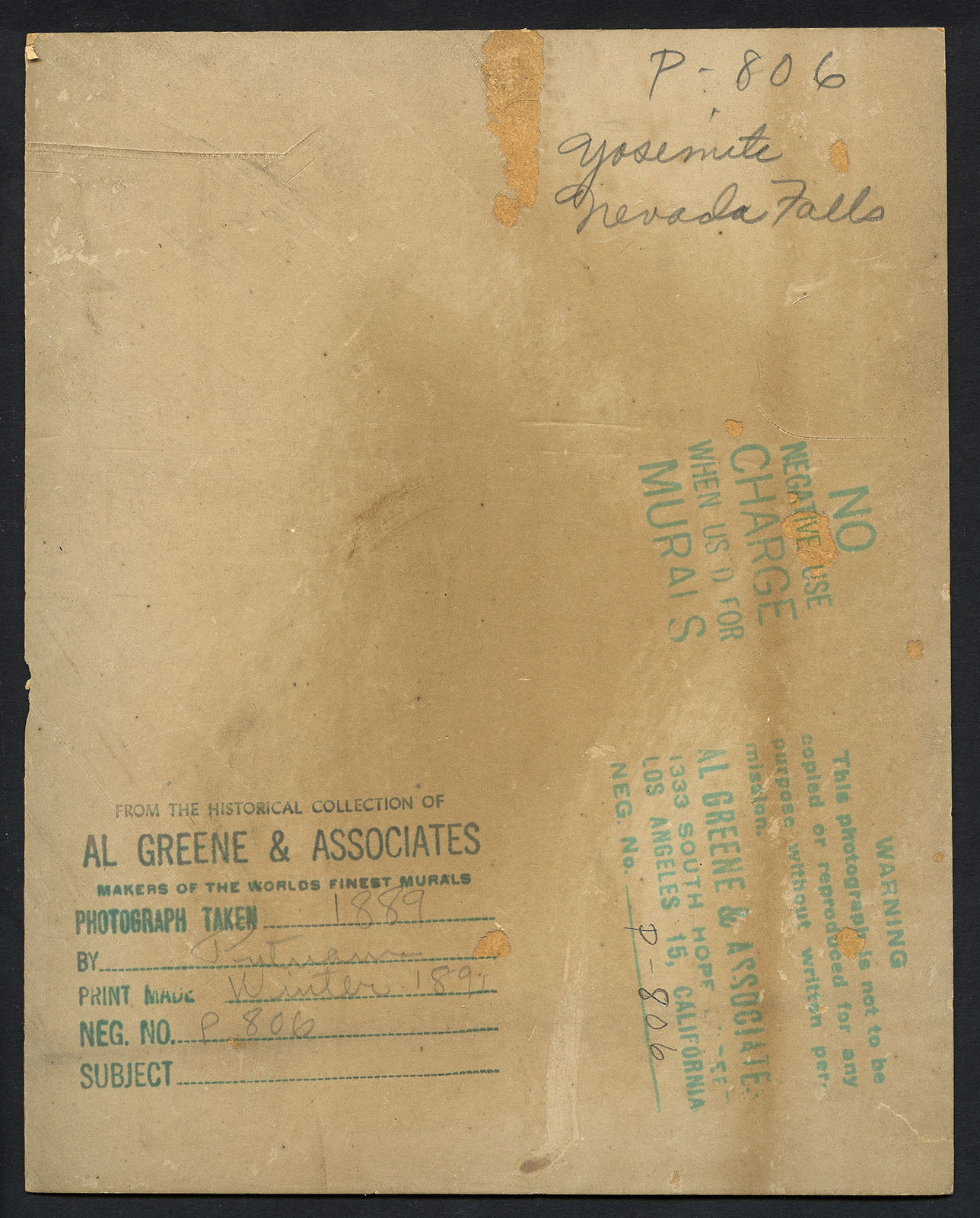 John R. Putnam, Nevada Falls, Yosemite National Park, c.1889, 1889