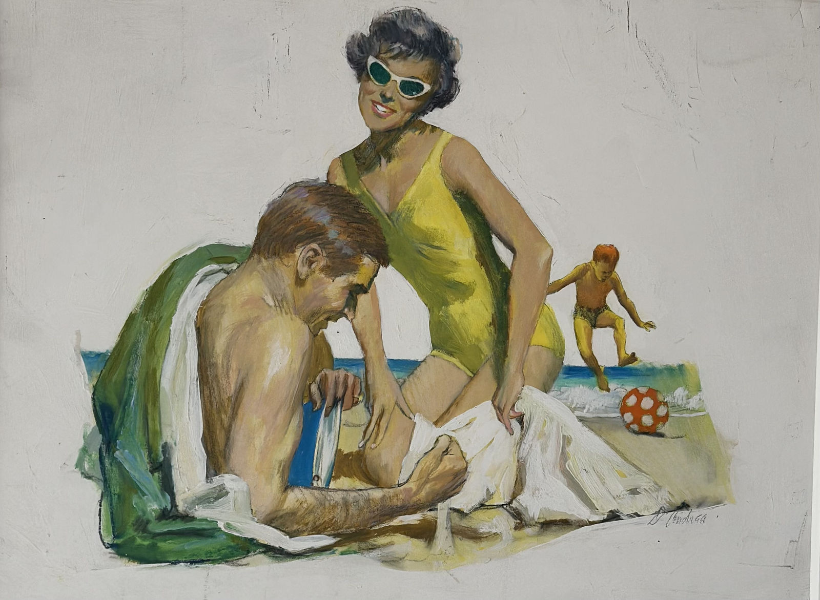 Bernard d’Andrea, A family at the beach