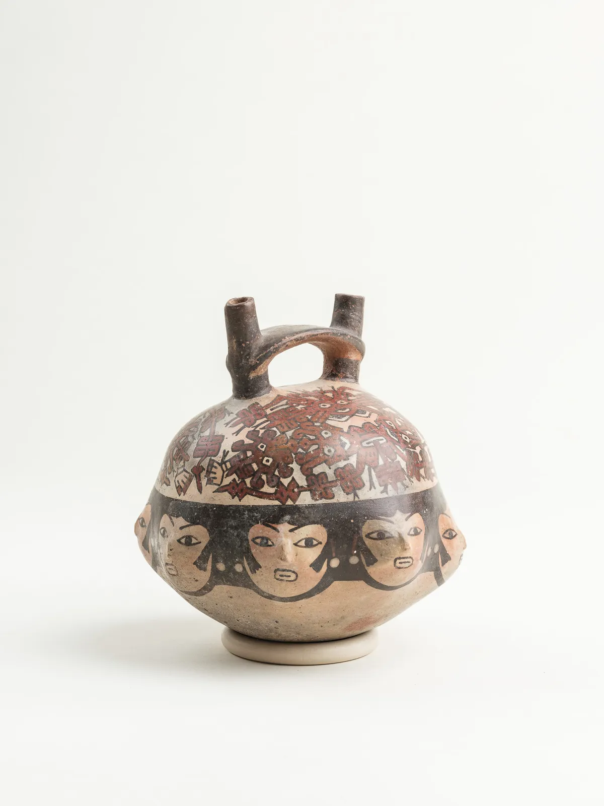 Nazca Culture, A Nazca Double Spout Stirrup Vessel, circa 400 - 600 AD