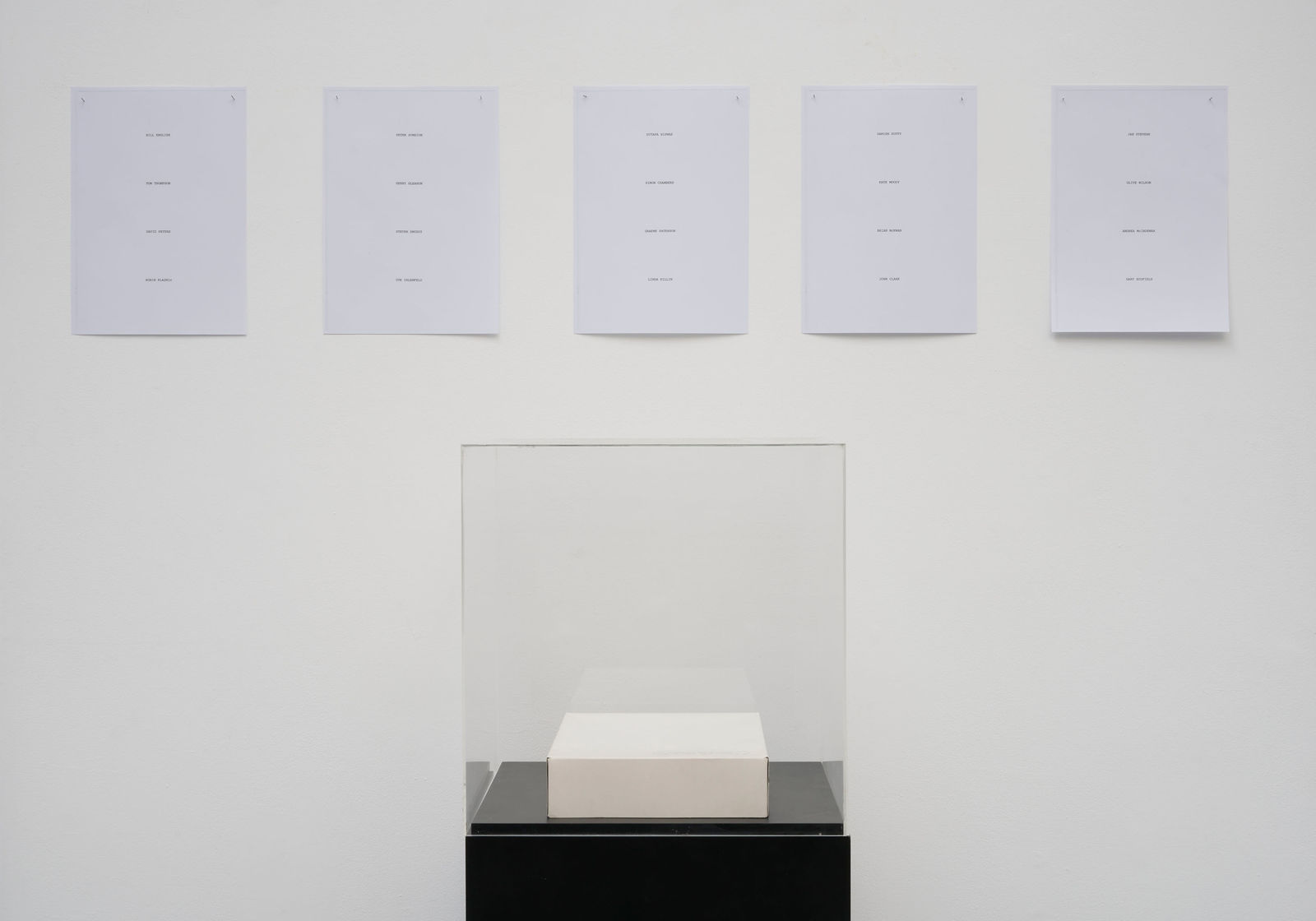 Douglas Gordon, List of Names (compiled January 1992), 1990-Ongoing