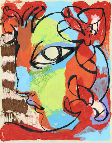 Petra Börner, Brownstripe, Face Paint (profile), 2024