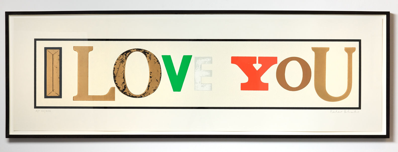 Peter Blake, I LOVE YOU (WHITE DIAMOND DUST), 2010