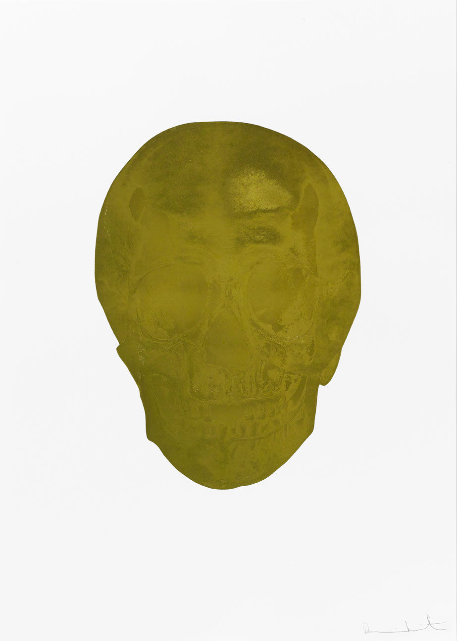 Damien Hirst, Death Or Glory Sunset Gold/Blind Impression Glorious Skull, 2011