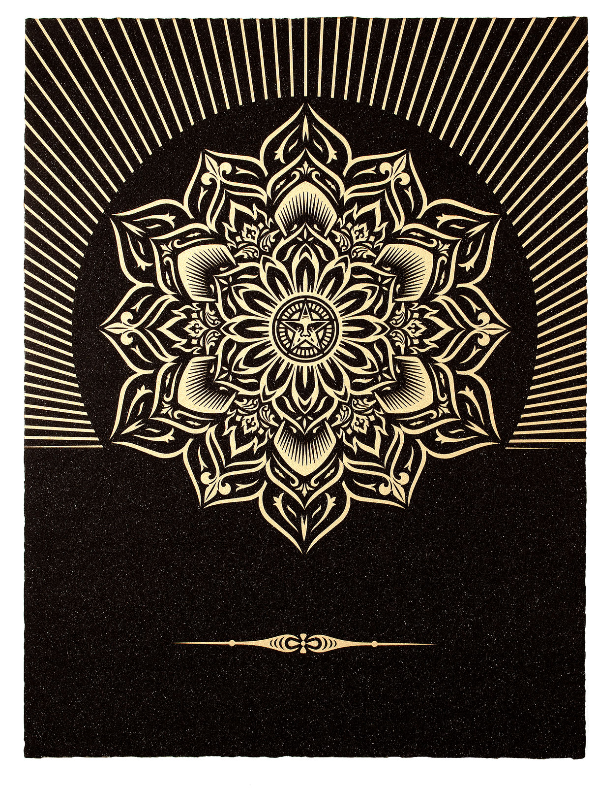 Shepard Fairey, Obey Lotus Diamond (Black & Gold), 2013