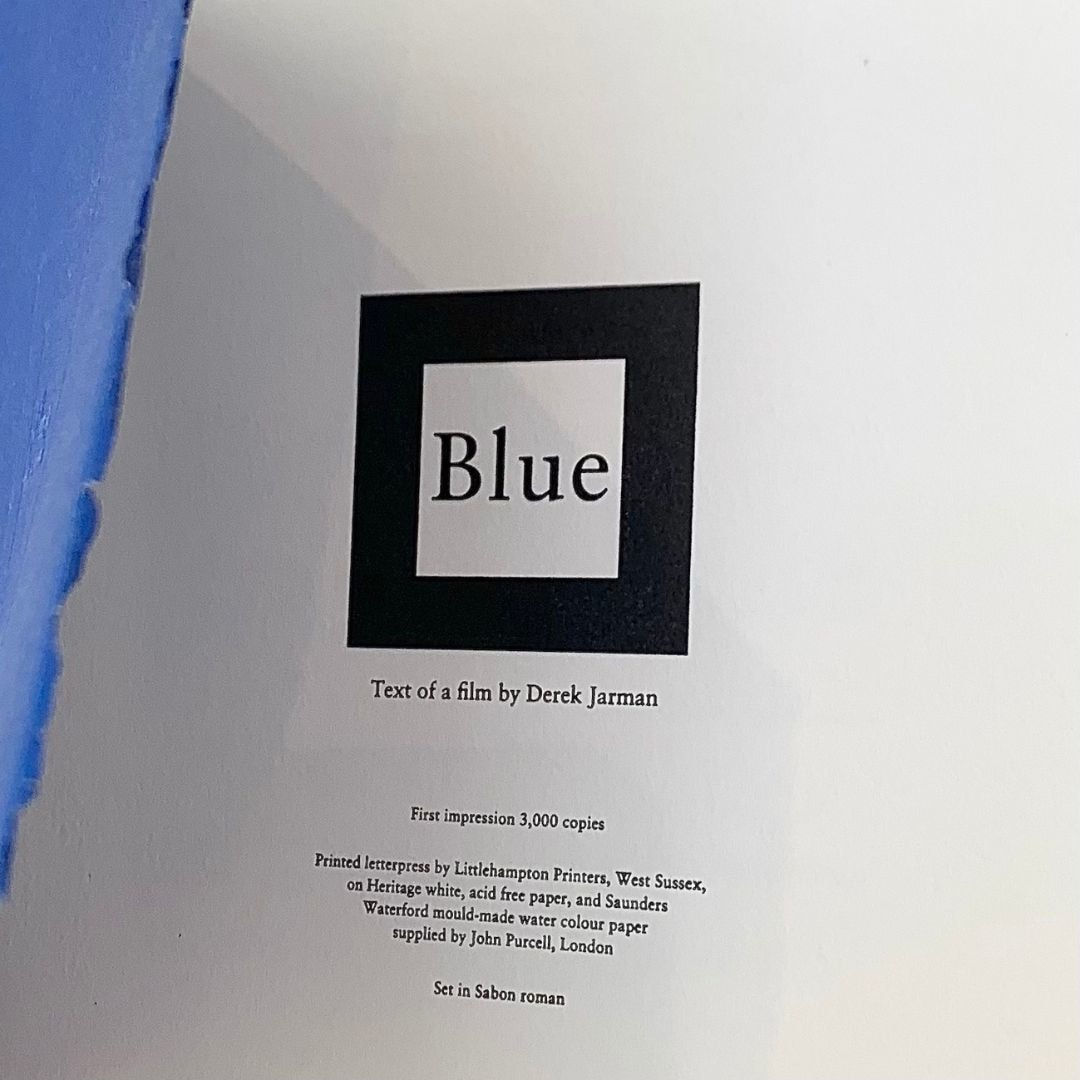 Derek Jarman, Blue, 1997