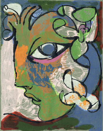 Petra Börner, Orangechalk, Face Paint (profile), 2024