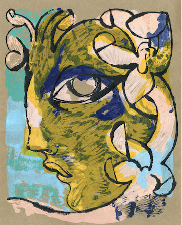 Petra Börner, Gold, Face Paint (profile), 2024