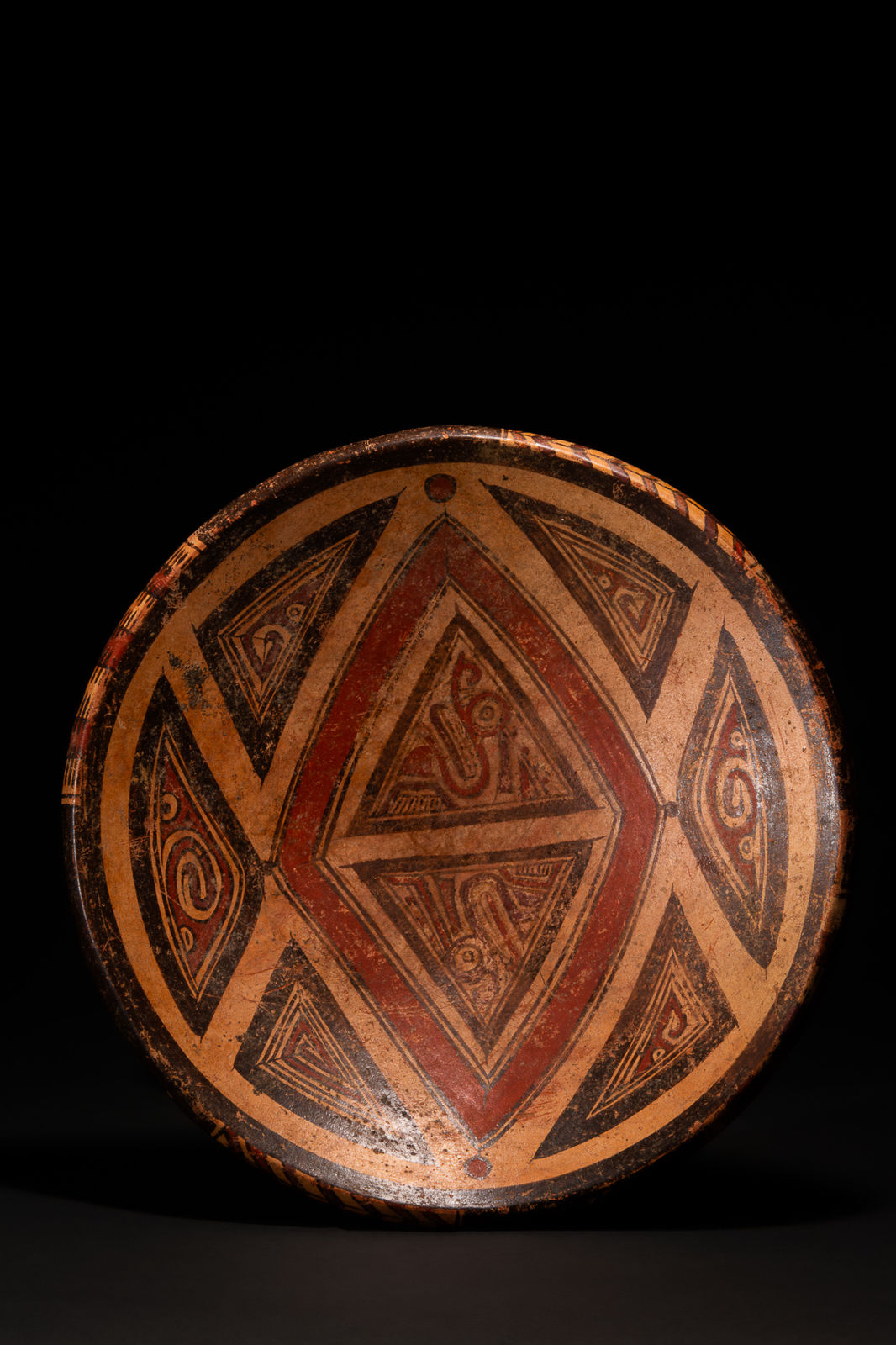 Panamanian Polychrome Footed plate, Ca. 800-1200 AD