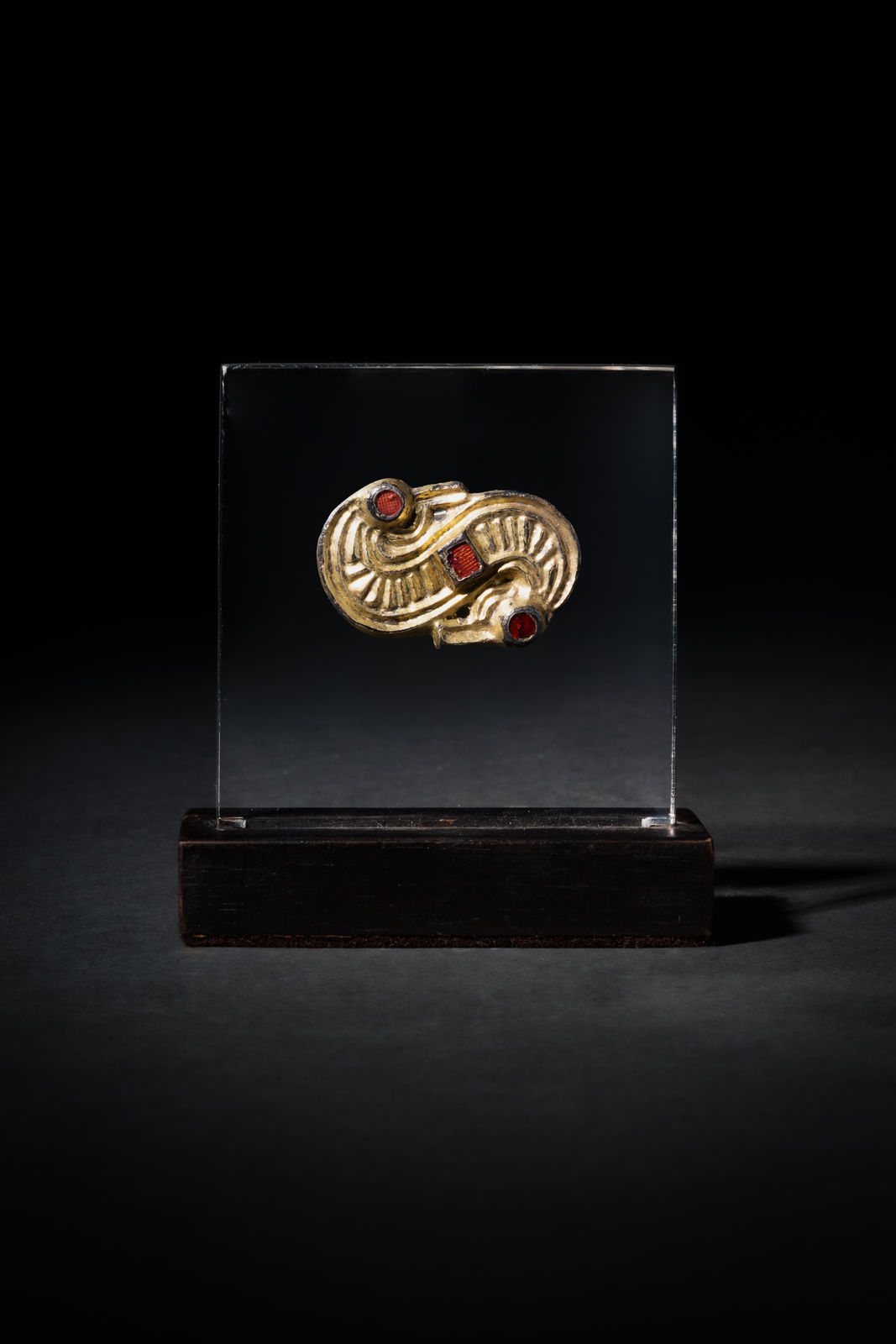 Frankish Silver Gilt Brooch with Cloisonne, Ca. AD 500-700