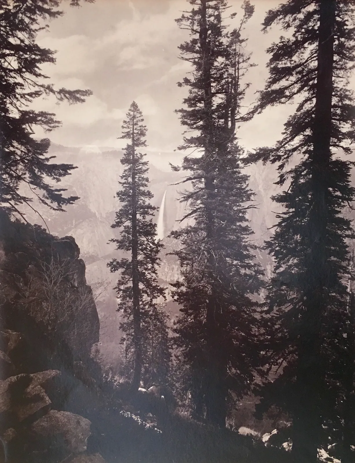 Isaiah West Taber (American, b. 1830 - 1912), Yosemite Falls from Glacier Point Trail, c. 1890