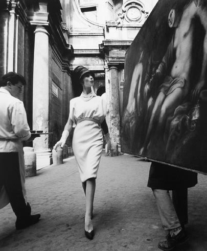William Klein, Simone, Painting, Coffee, Rome, (VOGUE), 1960