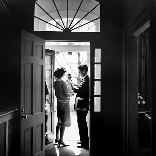 Jacques Lowe, Leaving for the Senate Jacqueline, Caroline & John F. Kennedy, Georgetown, Washington D.C, Spring 1959