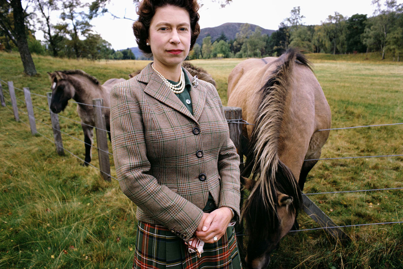 David Montgomery, Queen Elizabeth with Horses, 1967 (Printed 2018)