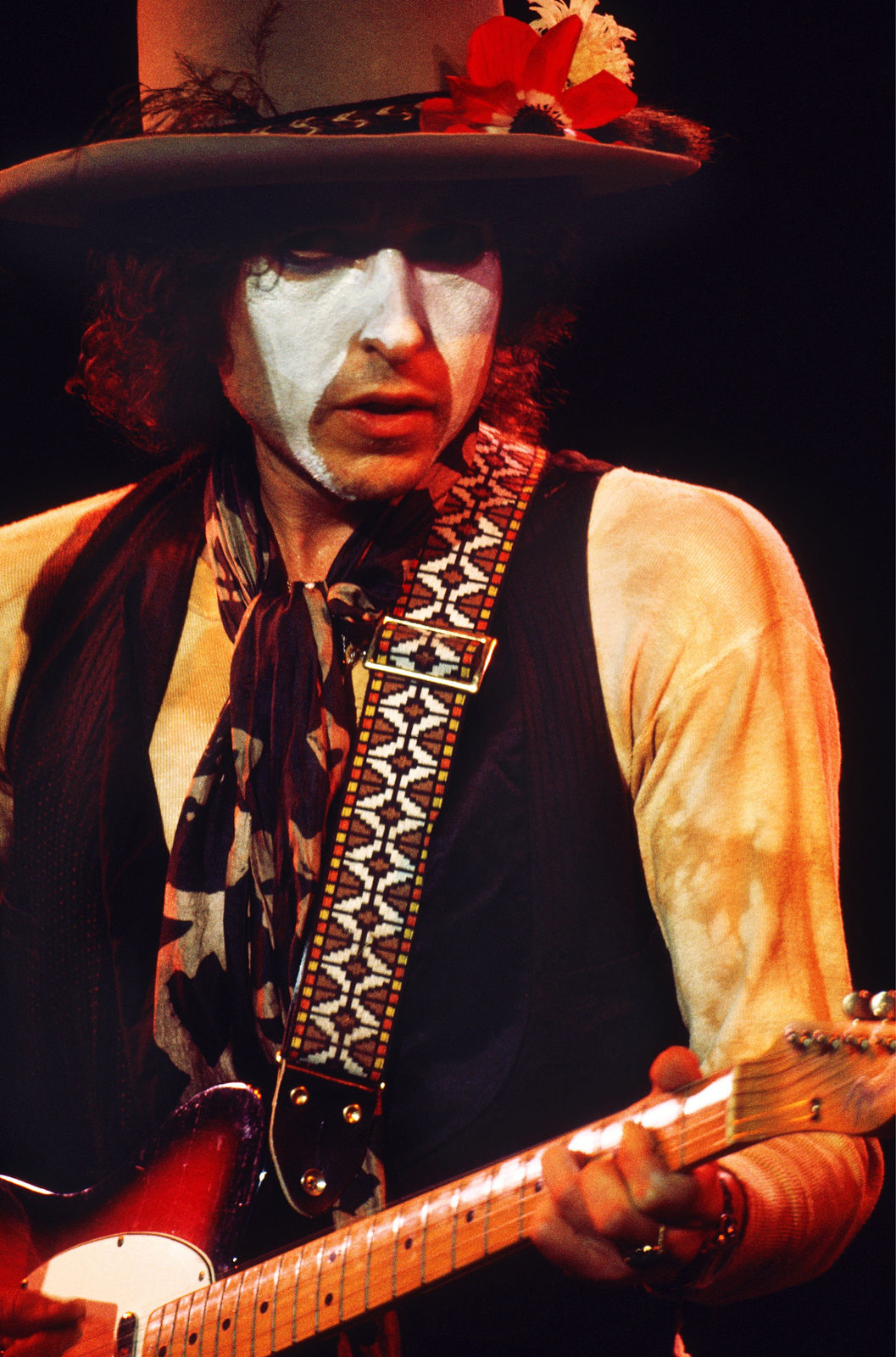Ken Regan, Bob Dylan on Stage Rolling Thunder Revue Tour, 1975