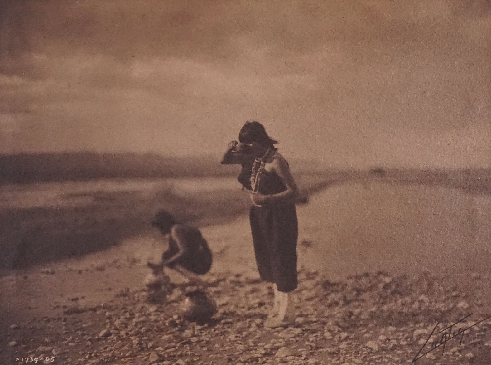 Edward Curtis (United States, b. 1868-1952), A Breezy Day at the River, San Ildefonso, NM, 1905