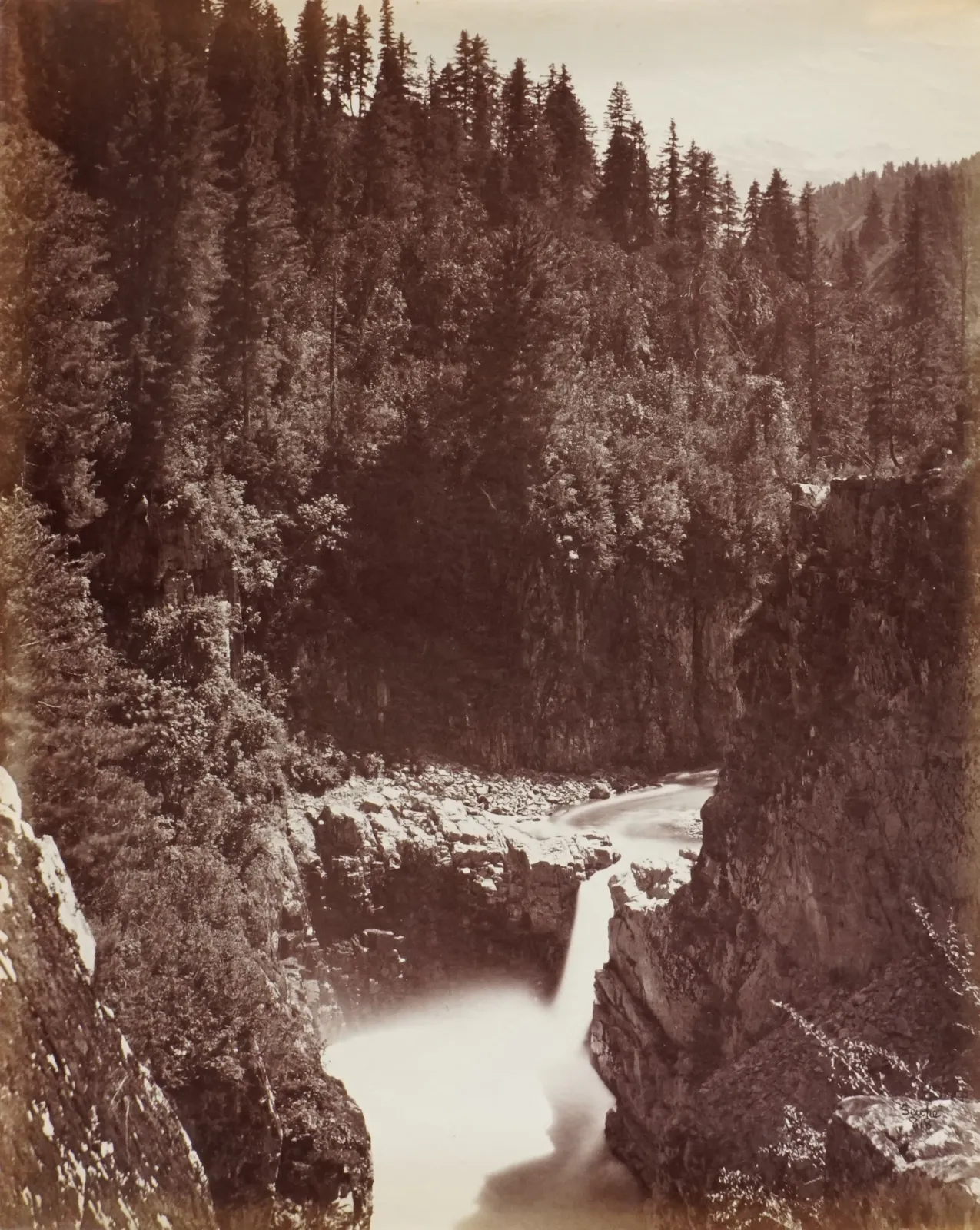 John Edward Sache, Cashmere. Sind Valley; View of the Cataract of Haribal, 1870s
