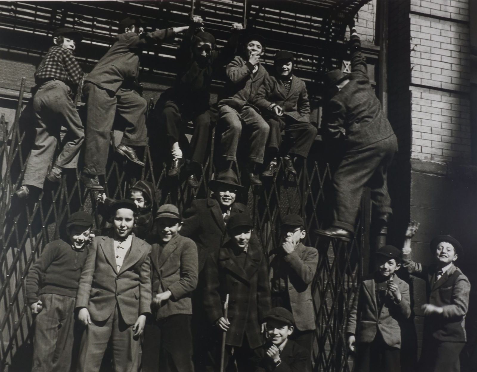 Martin Elkort, Climbing the Gates, New York City, 1946 (Printed Later)