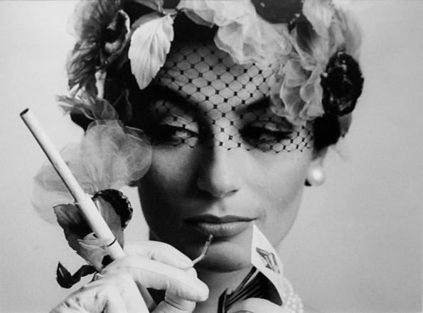 William Klein, Anouk Aimee & cigarette, Paris [Vogue], 1962, printed later