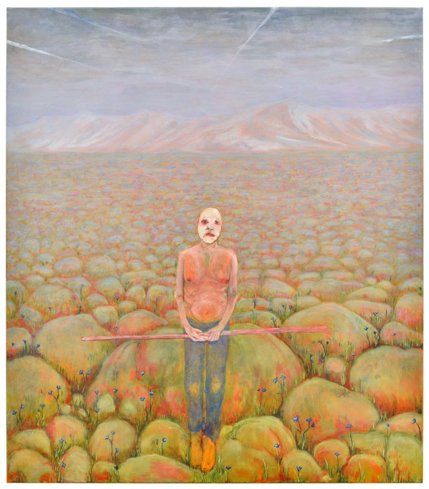 Andriu Deplazes, Körper, Stab und Kondensstreifen (Body, stick and condensation trail), 2020