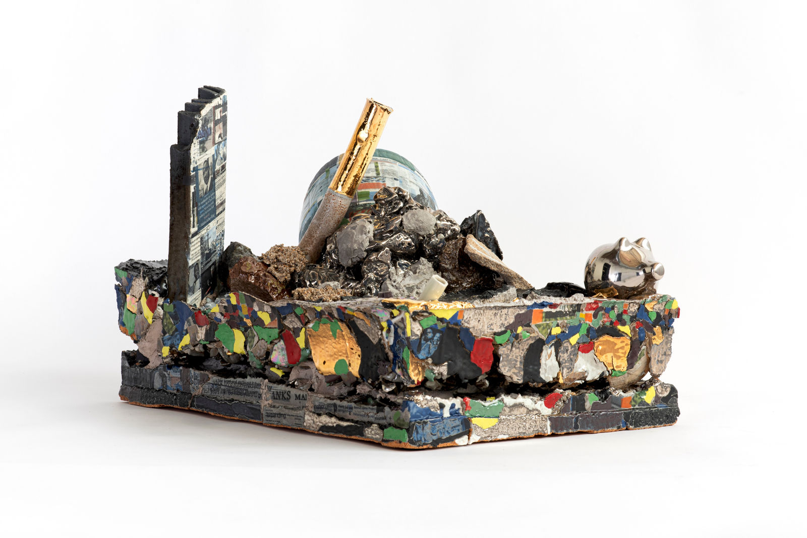 Kahlil Robert Irving, Land Fragment [Memory barrel + street relief] Foil, 2024