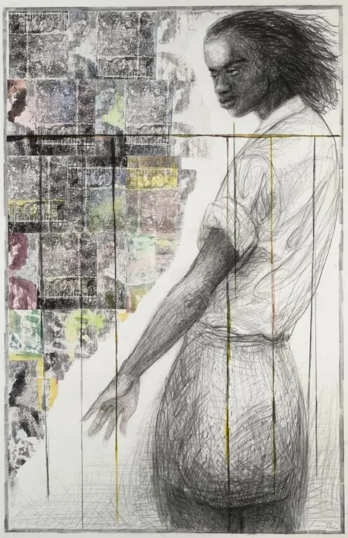 Calvin Burnett, Figure with Collage, 1994