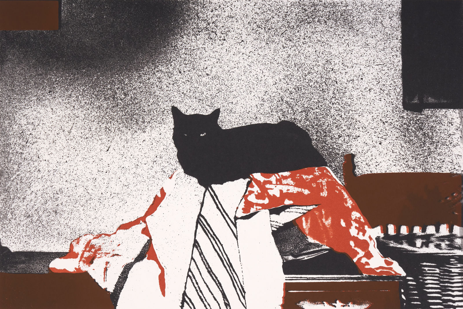 Mavis Pusey, Untitled Portrait of a Cat (Black, Orange, Brown)