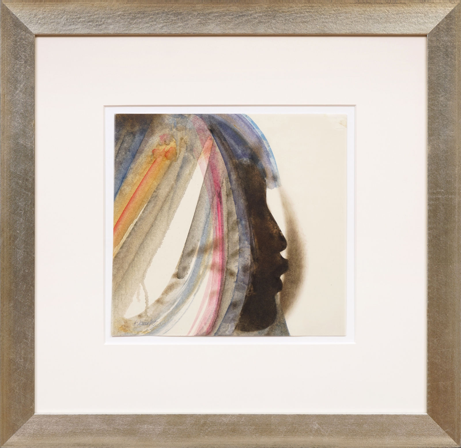 Avel de Knight, Black Profile with Colored Shawl, 1973