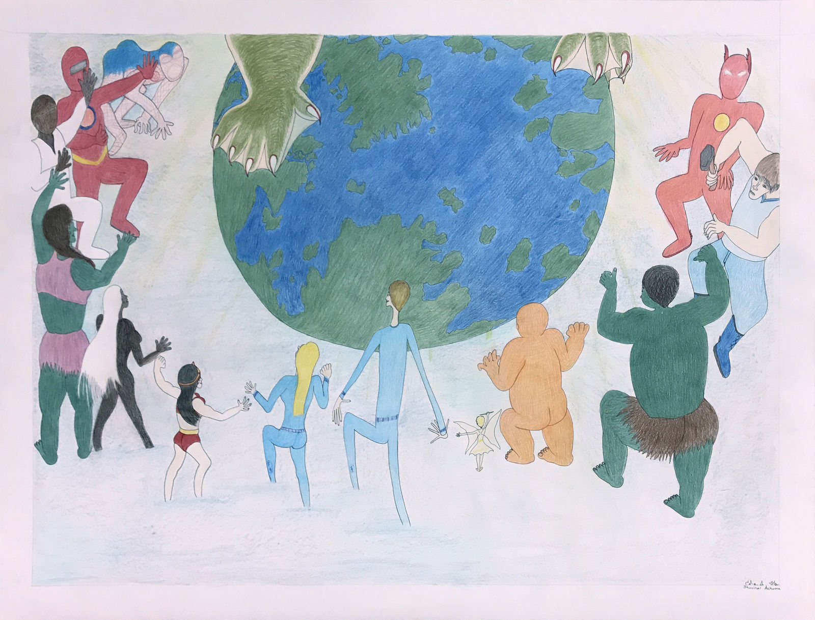 Shuvinai Ashoona, 148-1808 [Superheroes], 2014