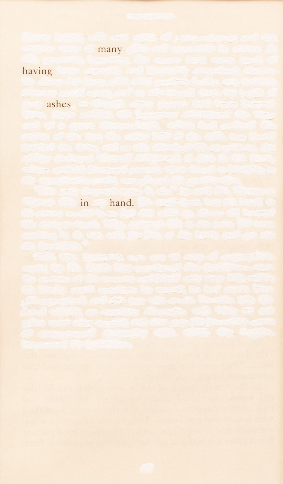 John Latour, Many having ashes in hand, 2010