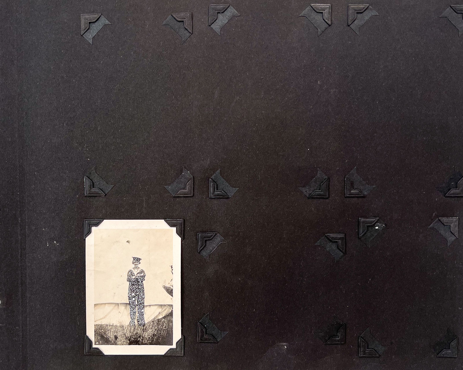 John Latour, Smiling young woman in uniform in front of a tent, 2021