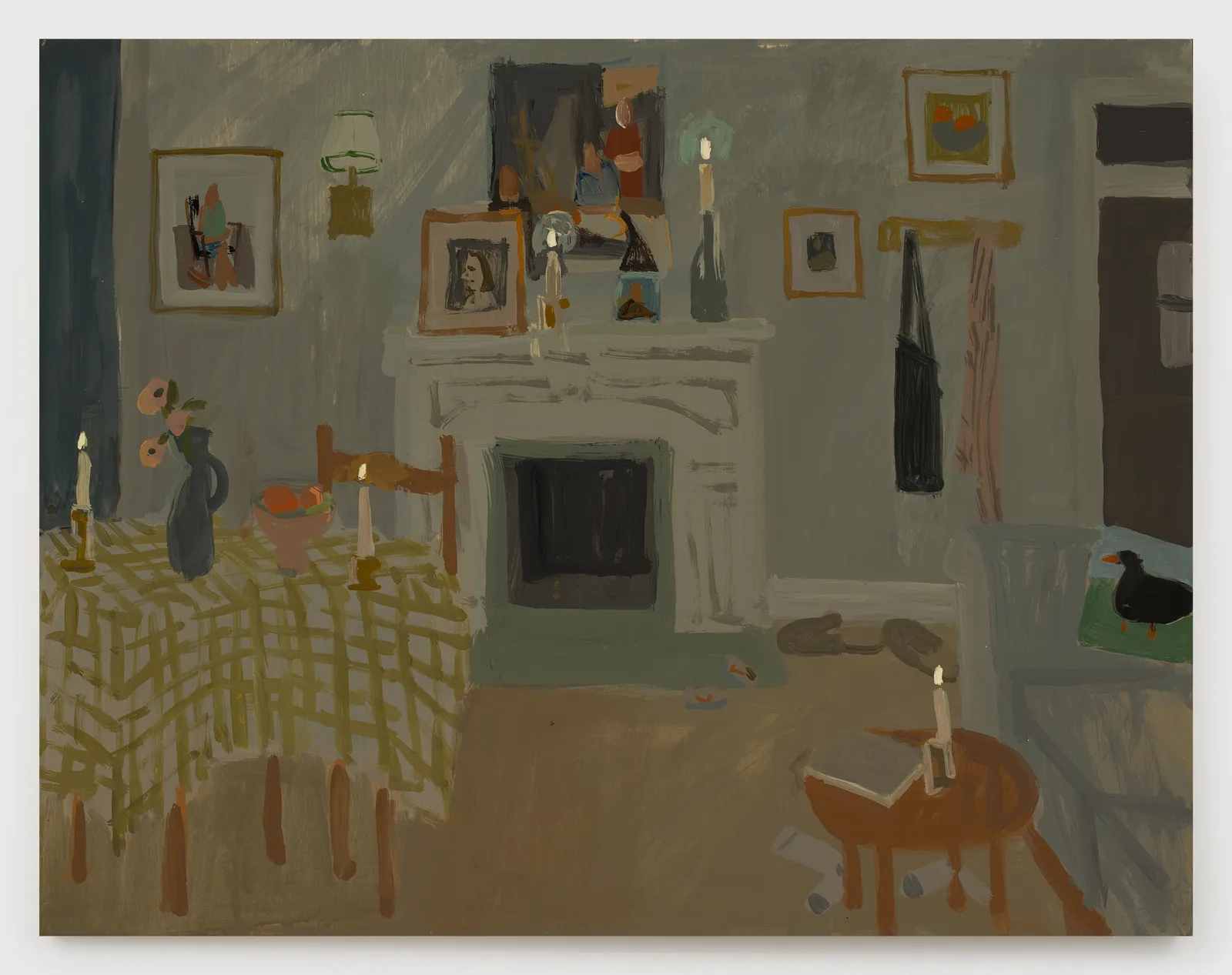 Sophie Treppendahl, Dinner With Family Portrait and Candles, Blue, 2026