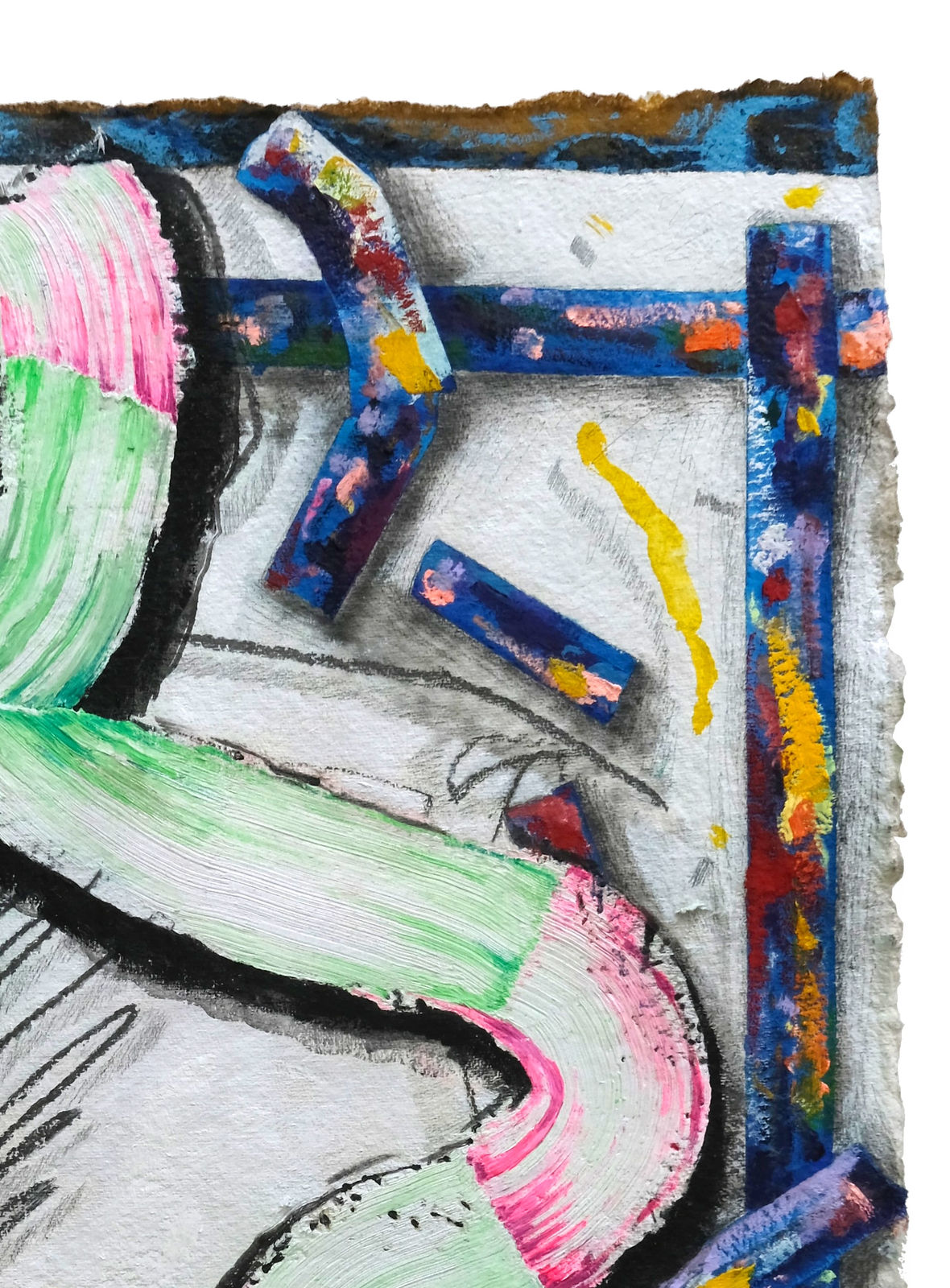 Katy Cowan, Leie resting, sweep of paint, 2024