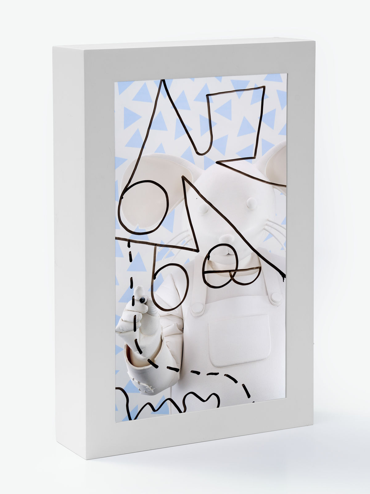 Brian Bress, Mouse on Blue Triangles, 2025