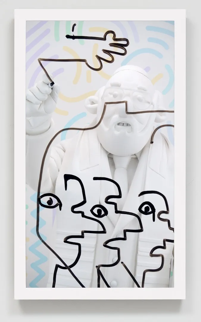 Brian Bress, Rabbi Larry (on a pastel maze), 2019