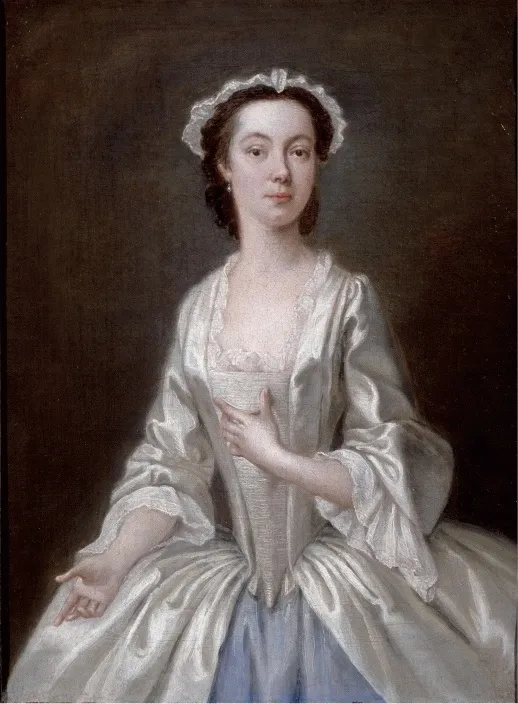 Jeremiah Davison, Portrait of a Lady in a white dress, c. 1740