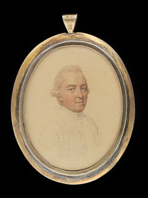 John Smart, Portrait miniature of unknown gentleman in powdered wig, 1770s