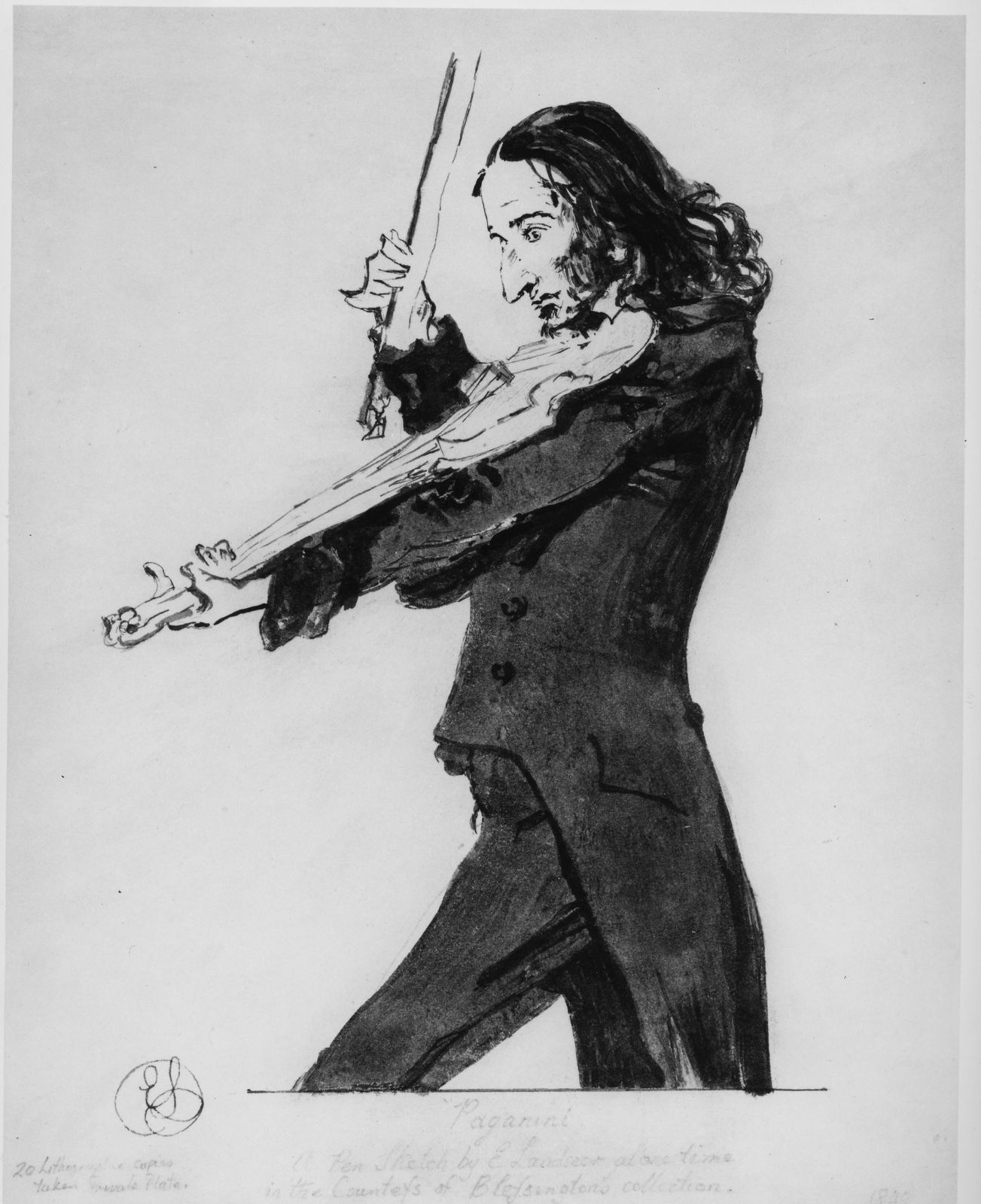 Sir Edwin Henry Landseer, Portrait of Niccolo Paganini (1782-1840), 1849