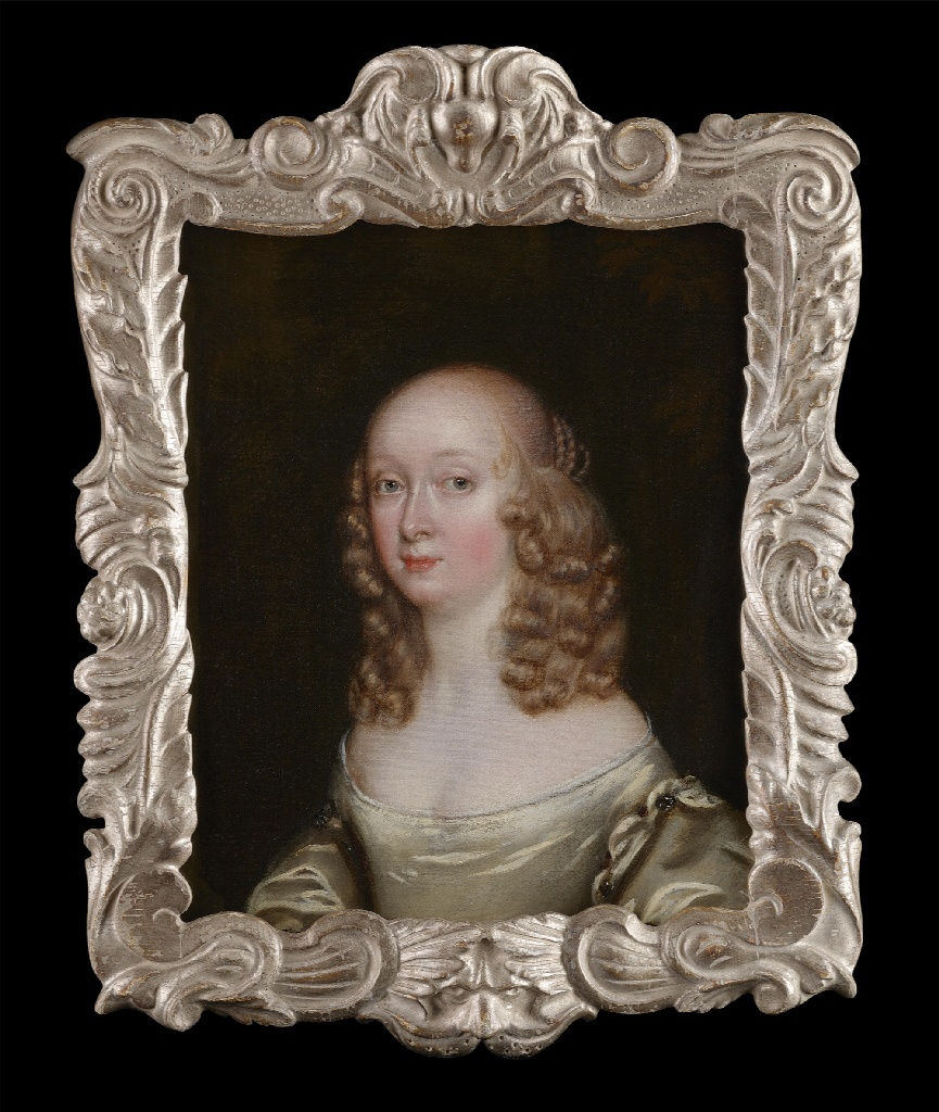 Joan Carlile, Portrait of a Lady wearing an oyster satin dress, 1650s