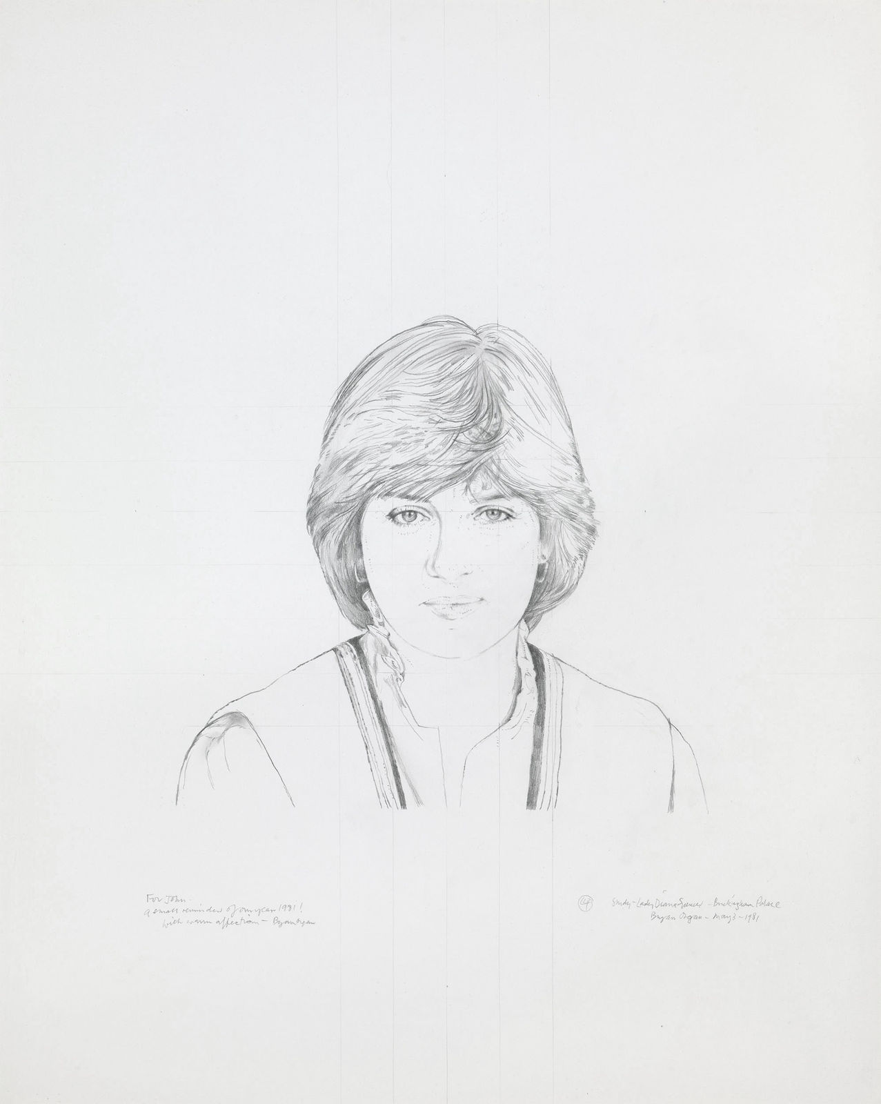 drawing of princess diana by bryan organ