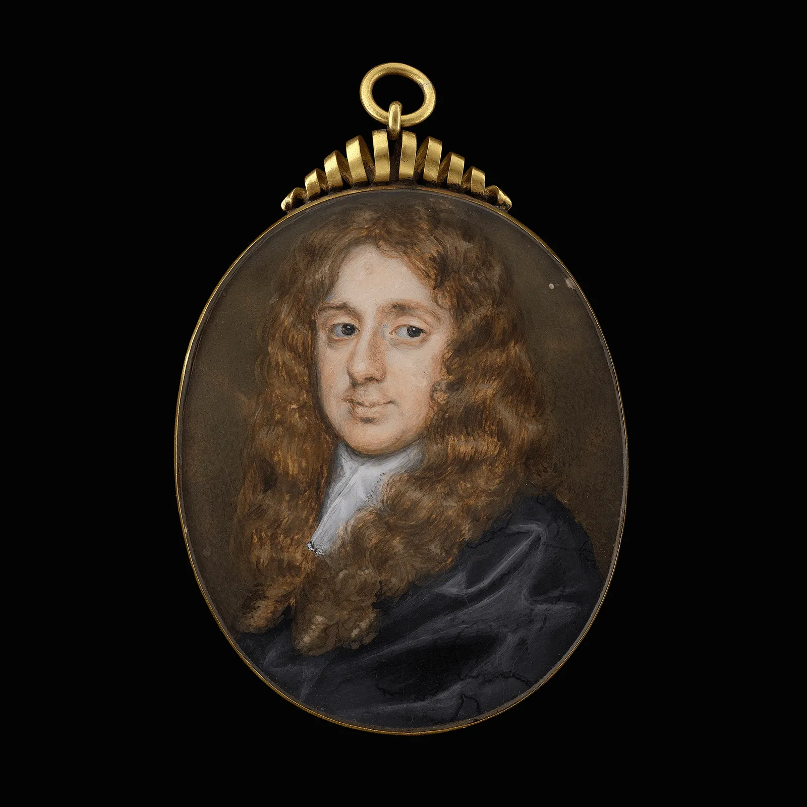 Richard Gibson, Sir Patience Ward(e) (1629-1696), wearing black cloak and white lawn collar, his hair worn long, c. 1653