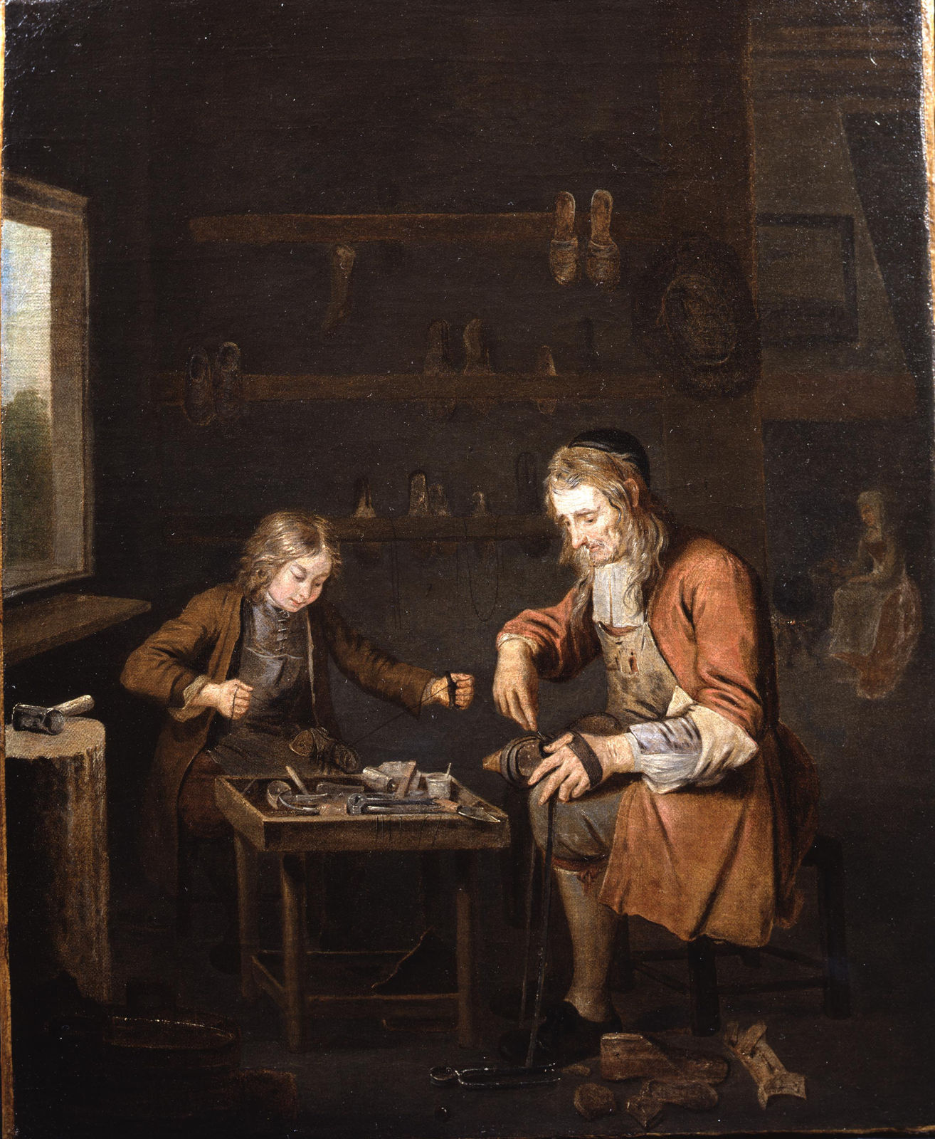 Peter Angelis, The Shoe Maker and His Apprentice, c. 1725