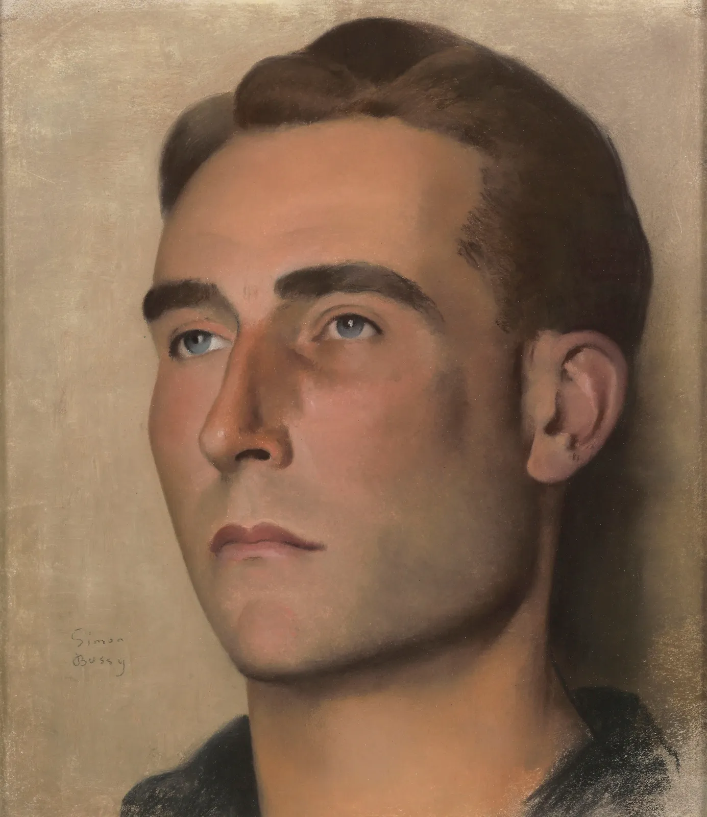Simon Bussy pastel portrait of a young man in c.1920 currently for sale at Philip mould & company
