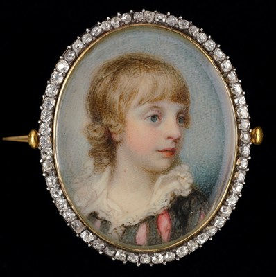 Richard Cosway, Portrait miniature of a Young Boy, thought to be George John (1758-1834), 2nd Earl Spencer, 1770s