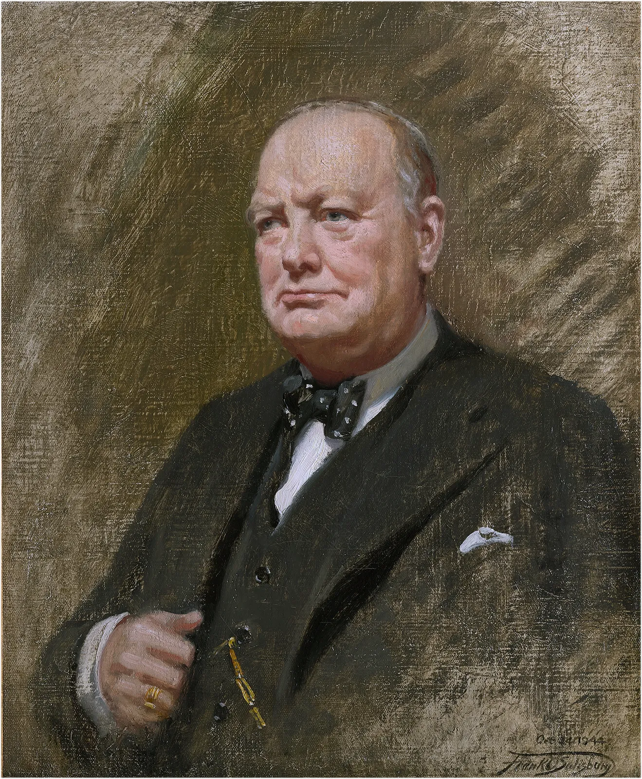 portrait of churchill by frank salisbury