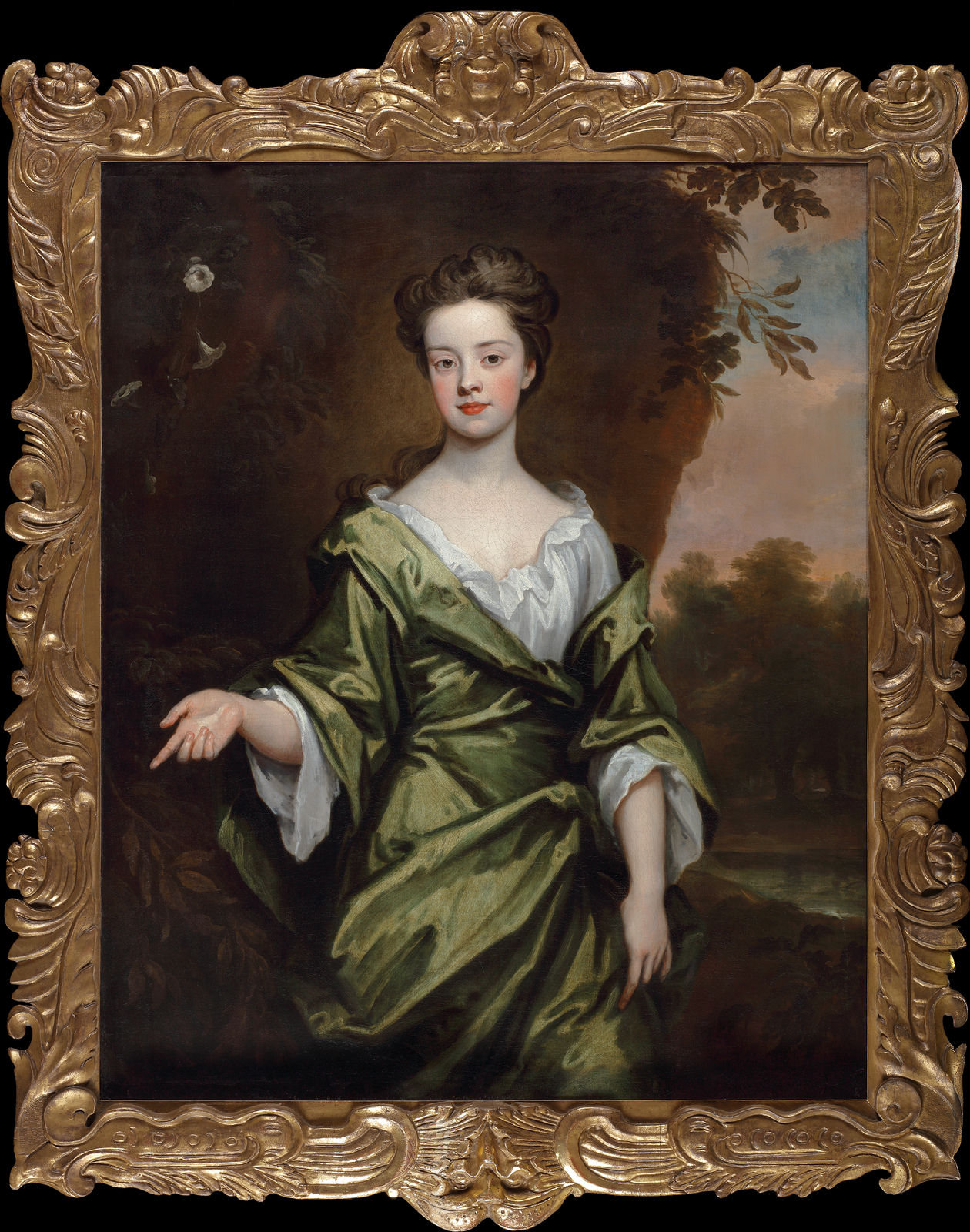 godfrey kneller, portrait of a lady in green