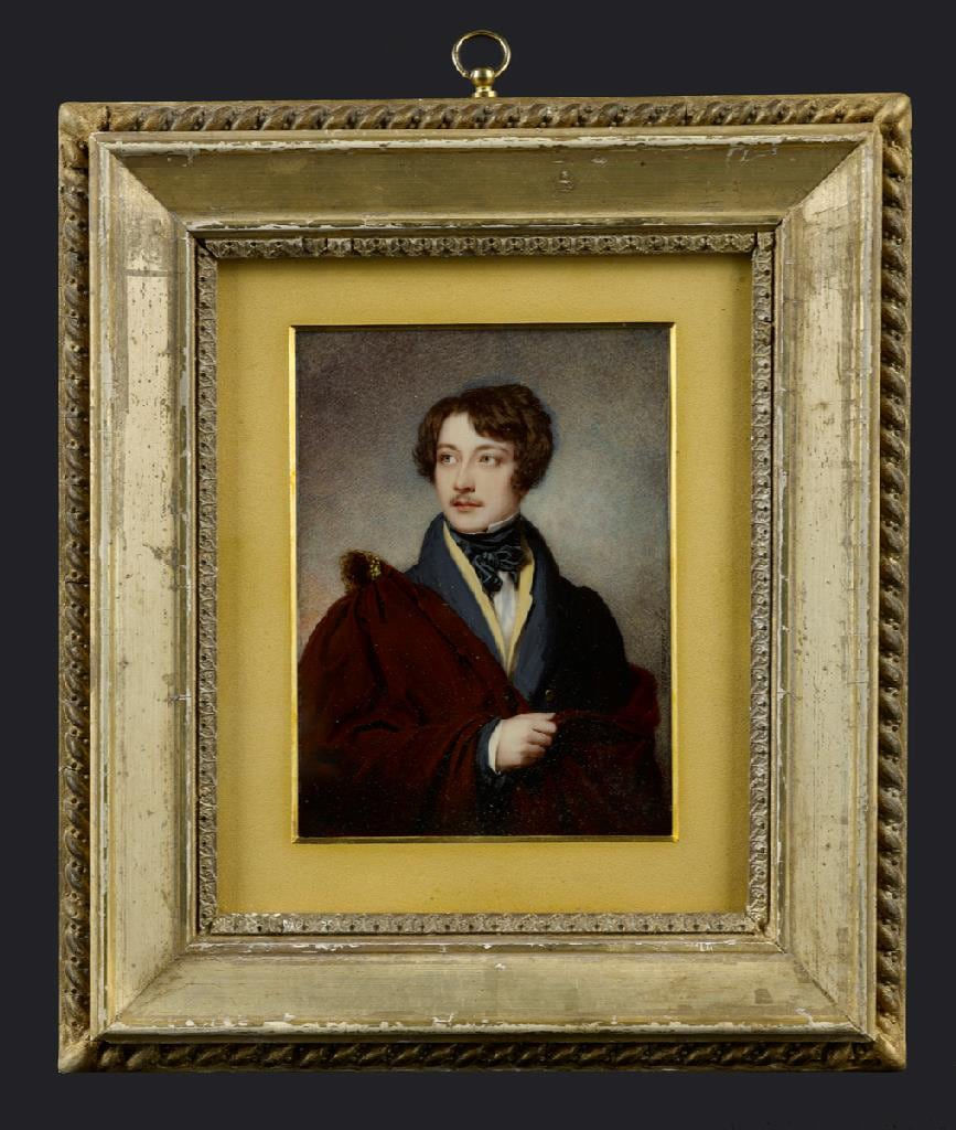 Sir William John Newton, Portrait minature of Captain James Ogilvy Fairlie (1809-70) of Coodham, Ayrshire, 1827